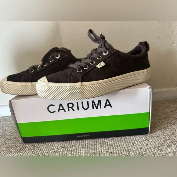 Cariuma Dark Brown Suede Sneakers - Picture 1 of 6